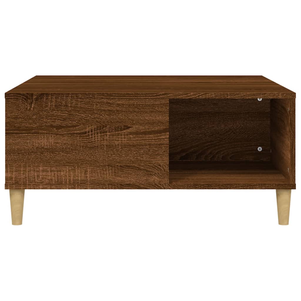 barna tölgyszínű szerelt fa dohányzóasztal 80x80x36,5 cm