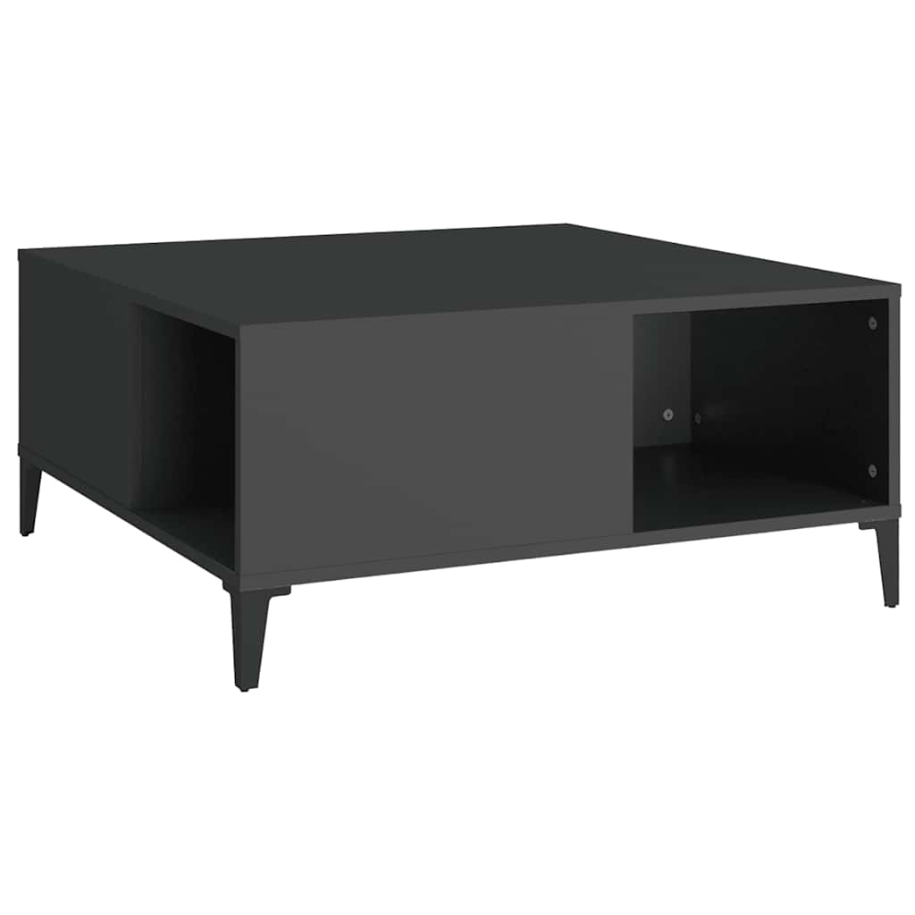 fekete szerelt fa dohányzóasztal 80x80x36,5 cm