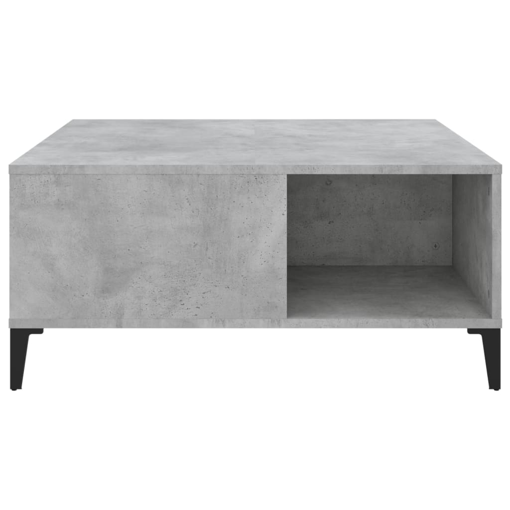 betonszürke szerelt fa dohányzóasztal 80x80x36,5 cm