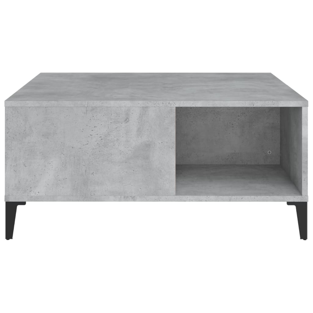 betonszürke szerelt fa dohányzóasztal 80x80x36,5 cm