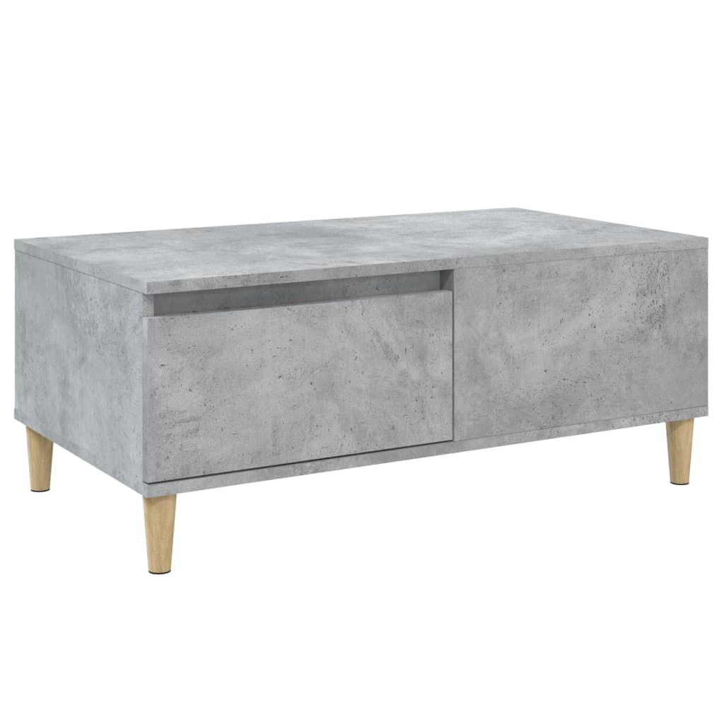 betonszürke szerelt fa dohányzóasztal 90x50x36,5 cm