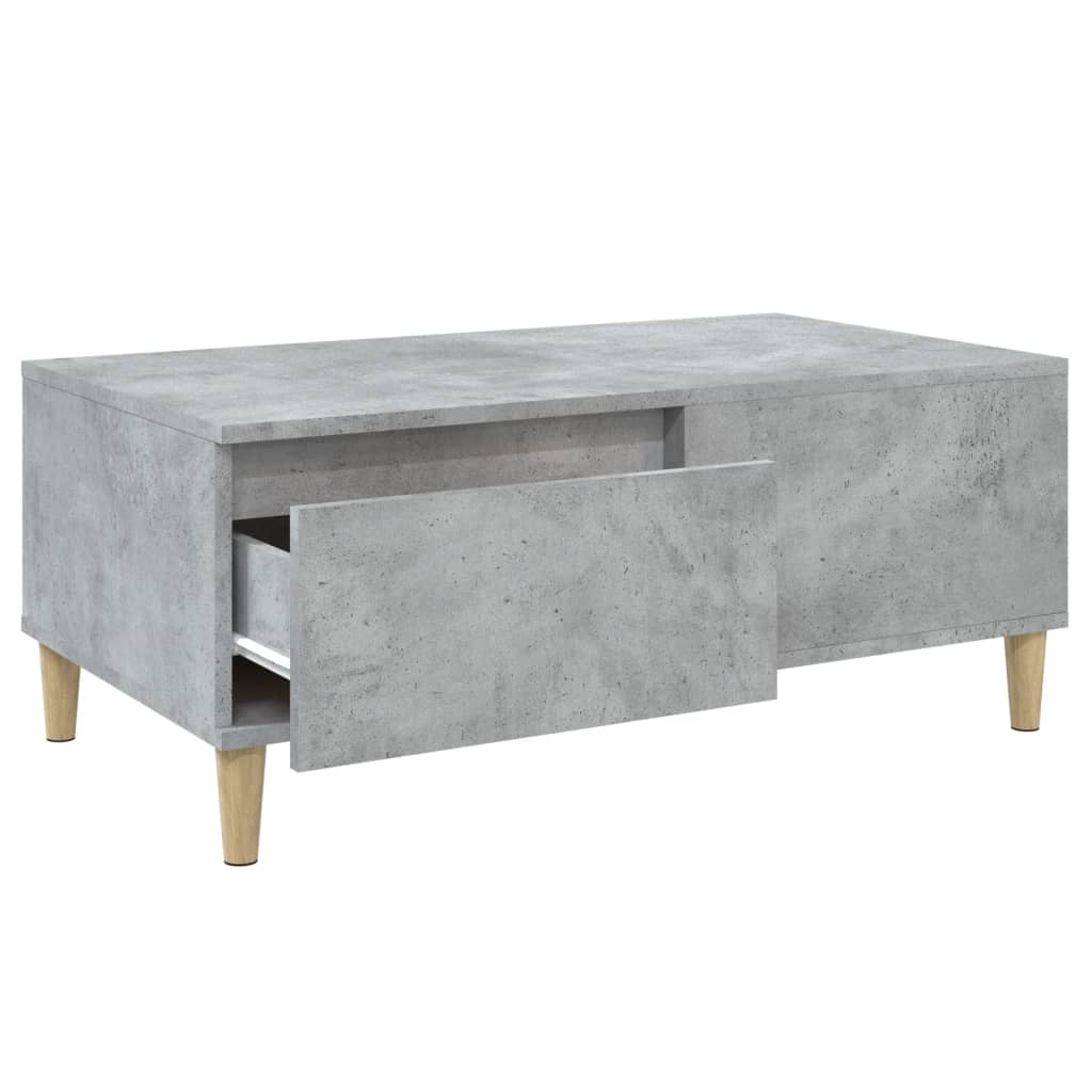 betonszürke szerelt fa dohányzóasztal 90x50x36,5 cm