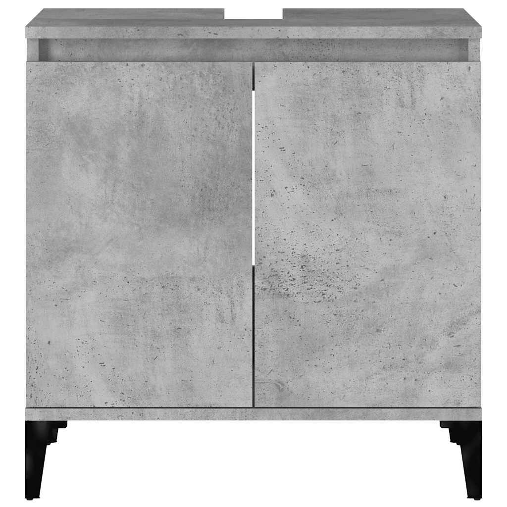 betonszürke szerelt fa mosdószekrény 58x33x60 cm