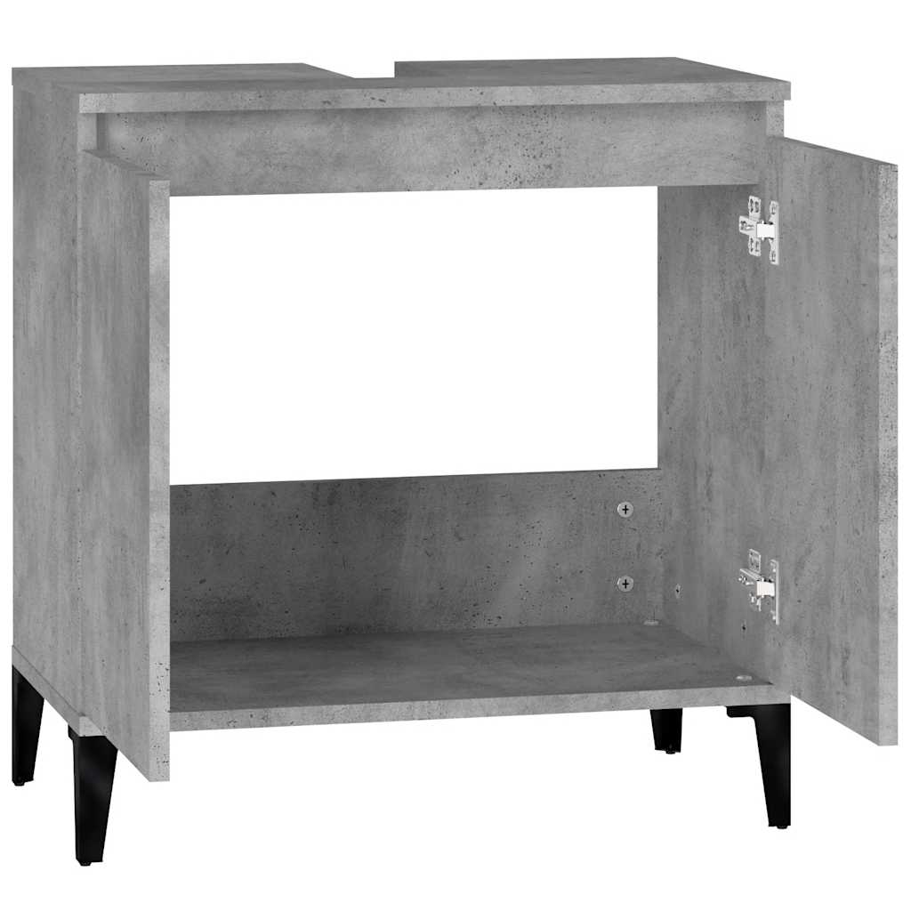 betonszürke szerelt fa mosdószekrény 58x33x60 cm