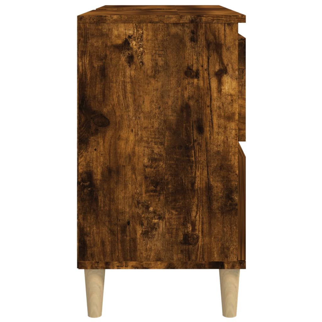 füstös tölgy színű szerelt fa mosdószekrény 80 x 33 x 60 cm
