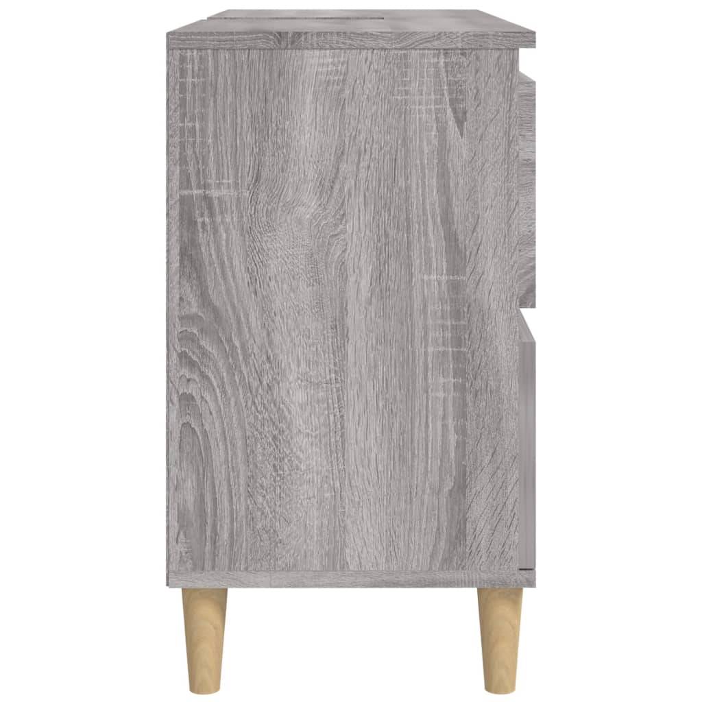 szürke sonoma színű szerelt fa mosdószekrény 80 x 33 x 60 cm