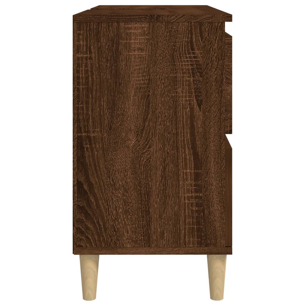 barna tölgyszínű szerelt fa mosdószekrény 80 x 33 x 60 cm