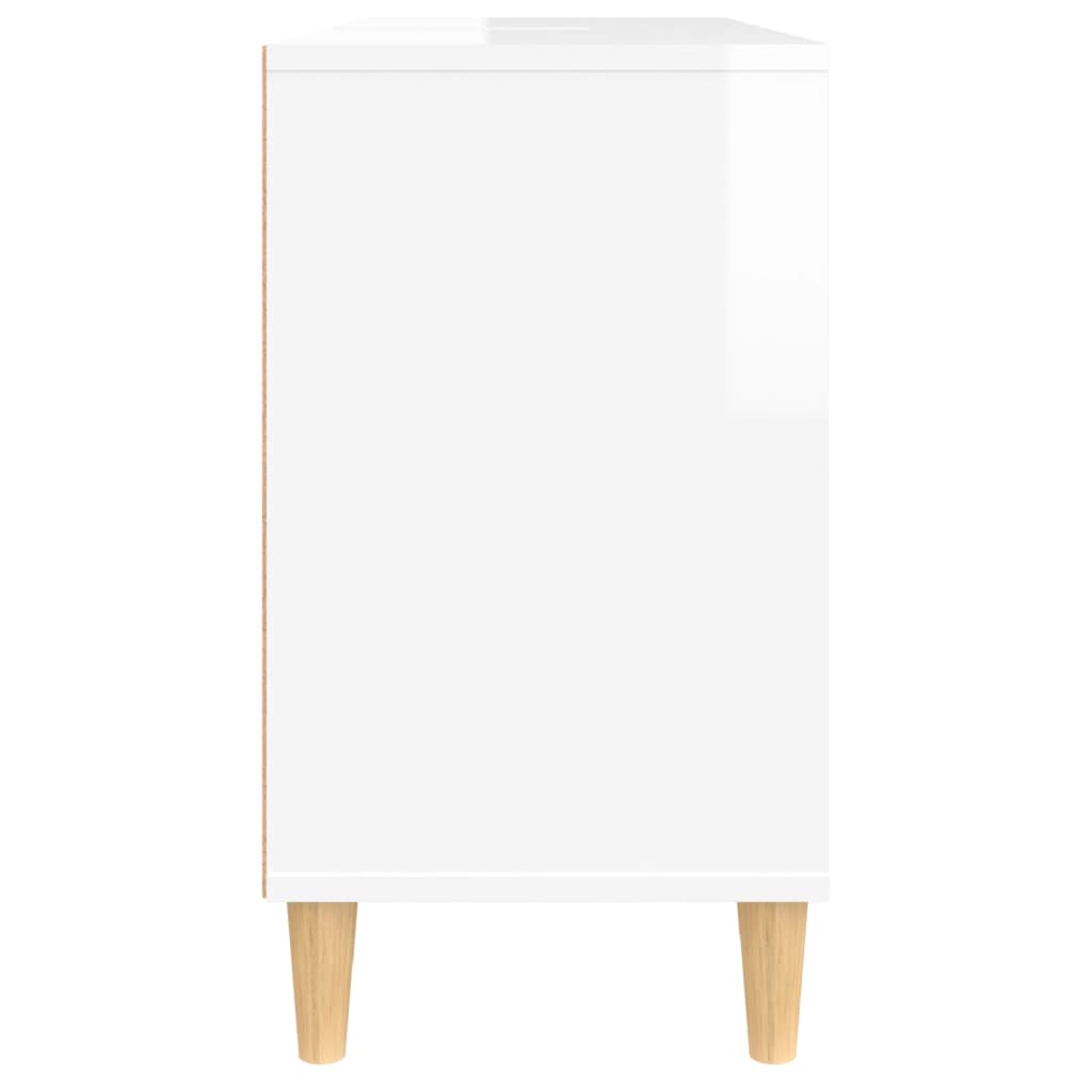 magasfényű fehér szerelt fa mosdószekrény 80 x 33 x 60 cm