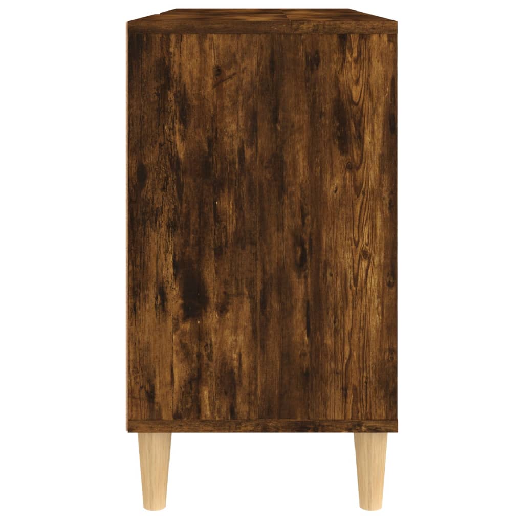 füstös tölgy színű szerelt fa mosdószekrény 80 x 33 x 60 cm