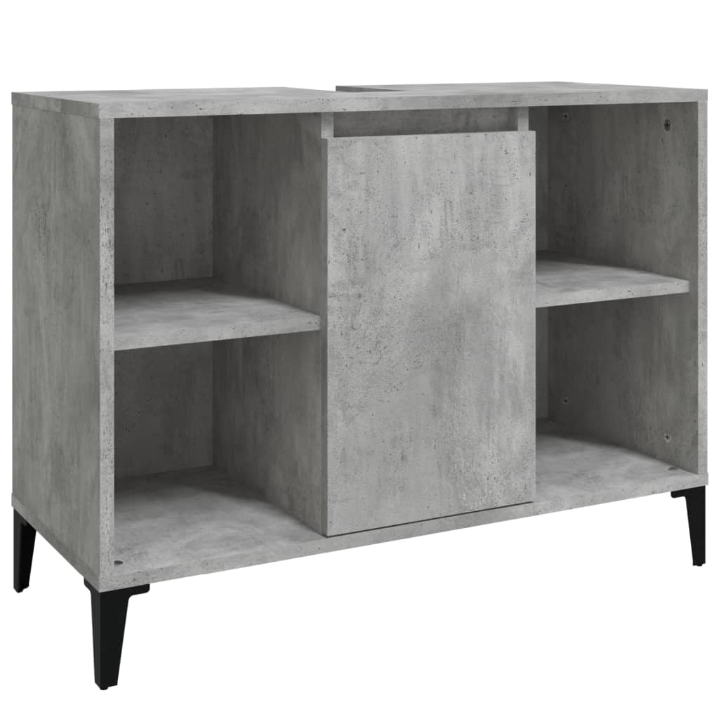 betonszürke szerelt fa mosdószekrény 80 x 33 x 60 cm