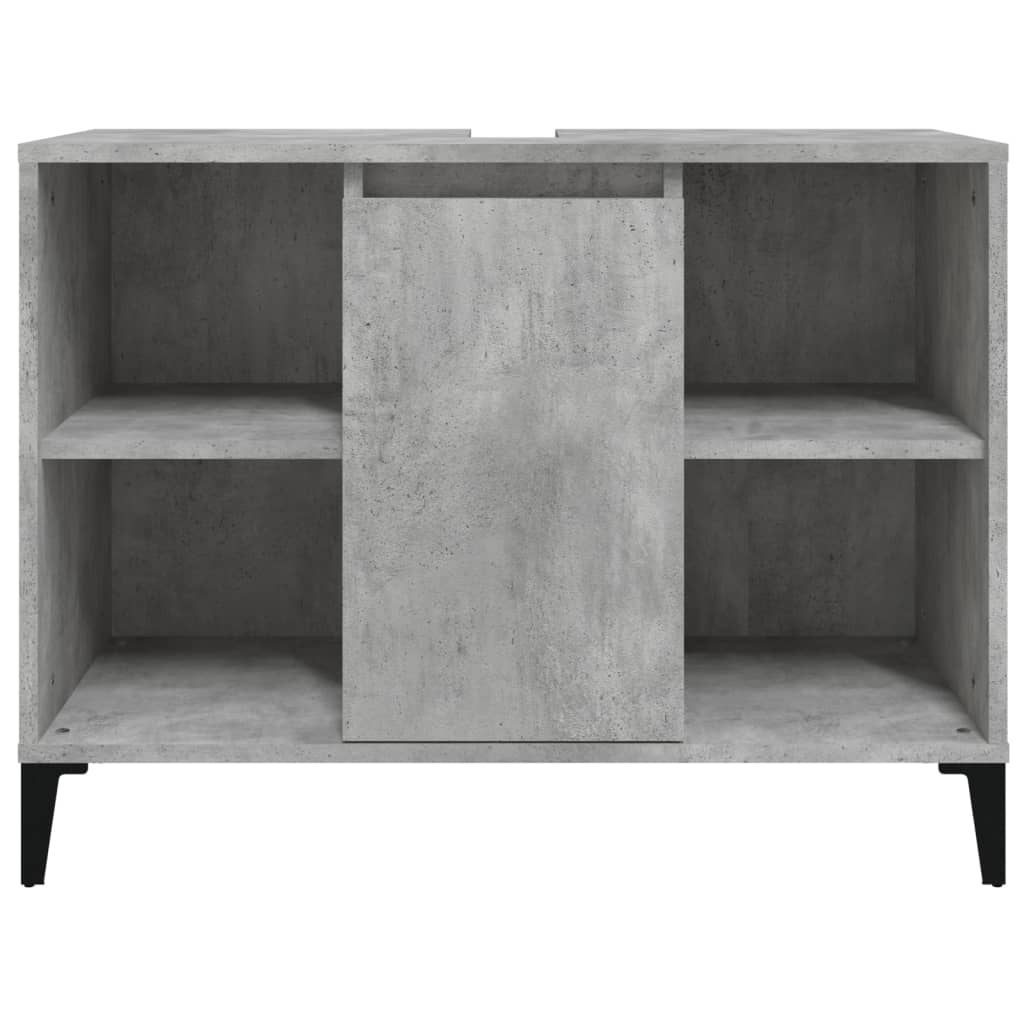 betonszürke szerelt fa mosdószekrény 80 x 33 x 60 cm