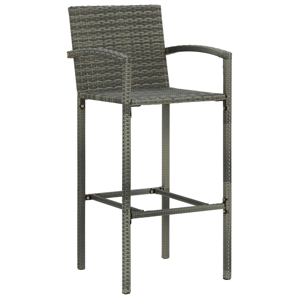2 db szürke polyrattan bárszék