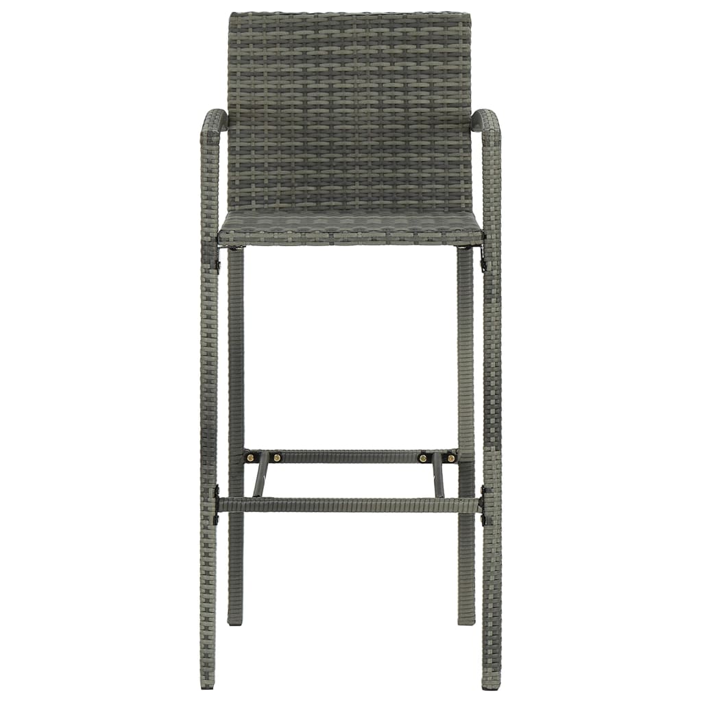 2 db szürke polyrattan bárszék