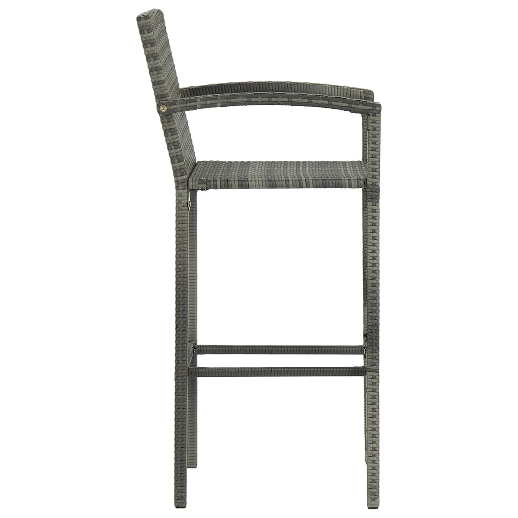2 db szürke polyrattan bárszék