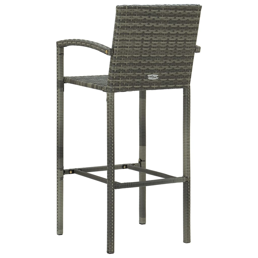 2 db szürke polyrattan bárszék