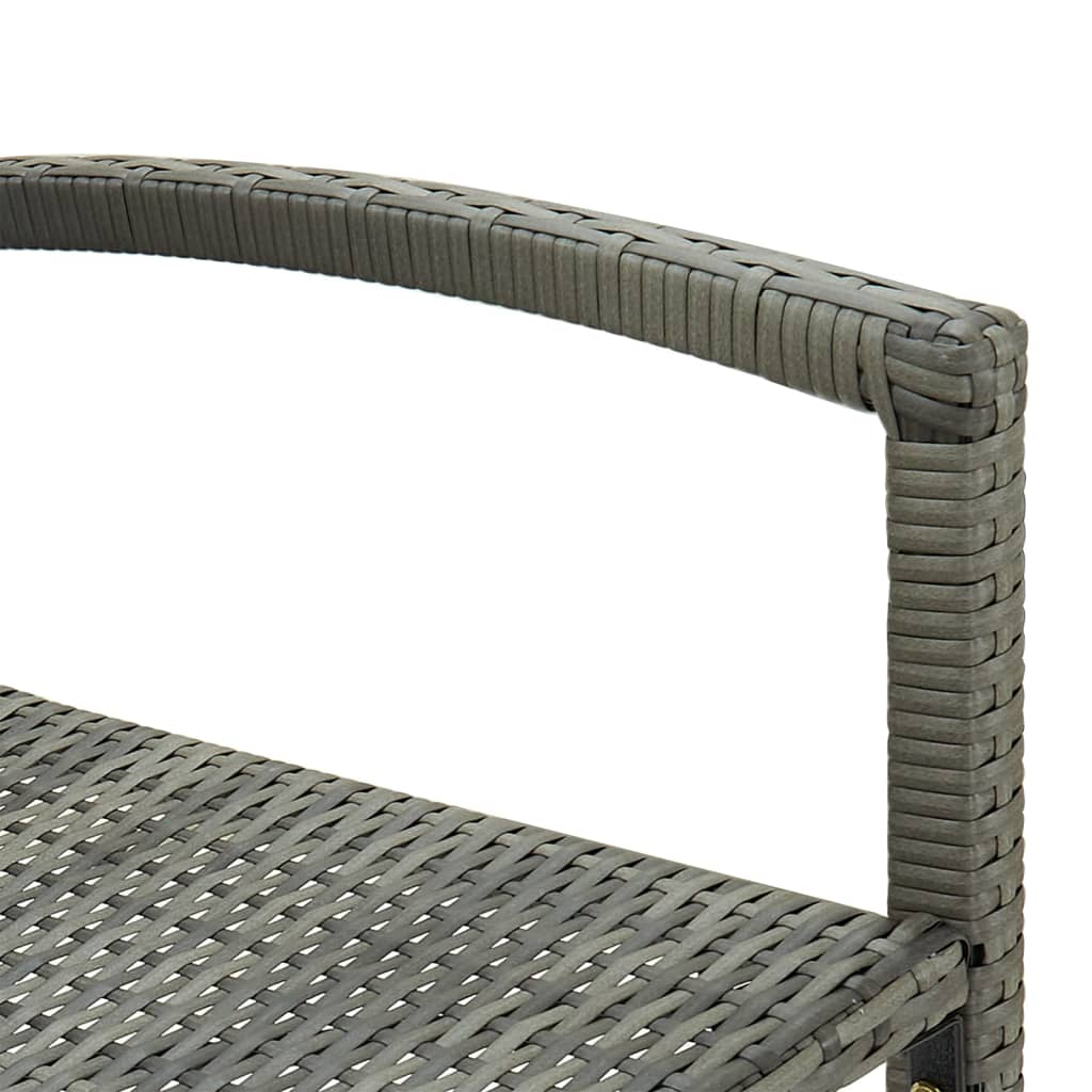 2 db szürke polyrattan bárszék