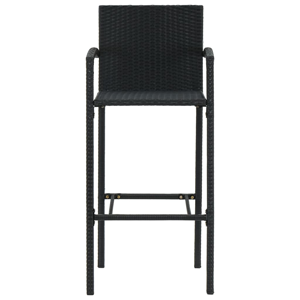 4 db fekete polyrattan bárszék