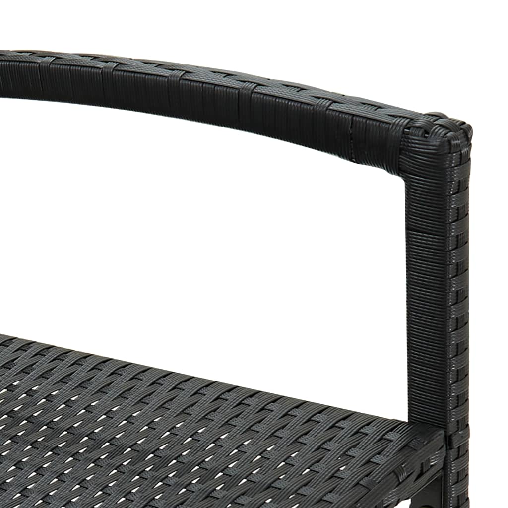4 db fekete polyrattan bárszék