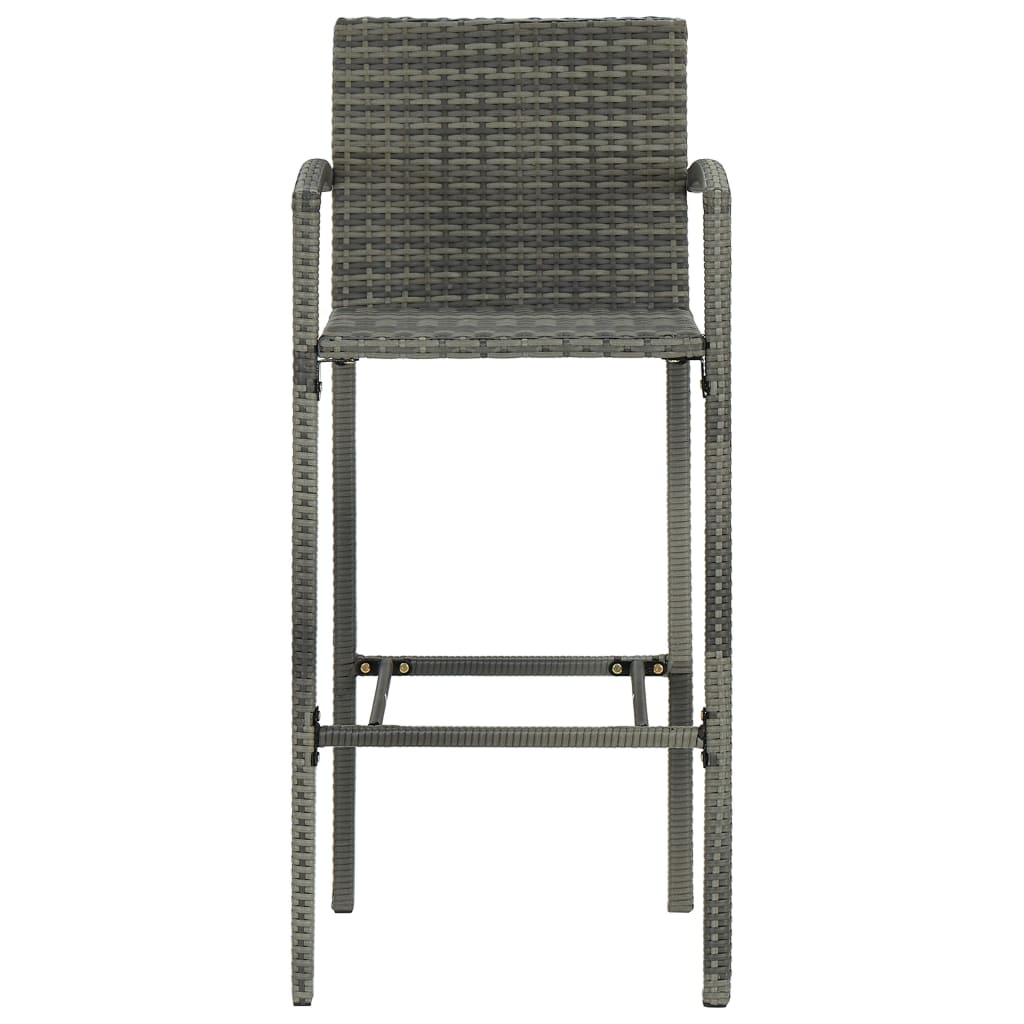 4 db szürke polyrattan bárszék