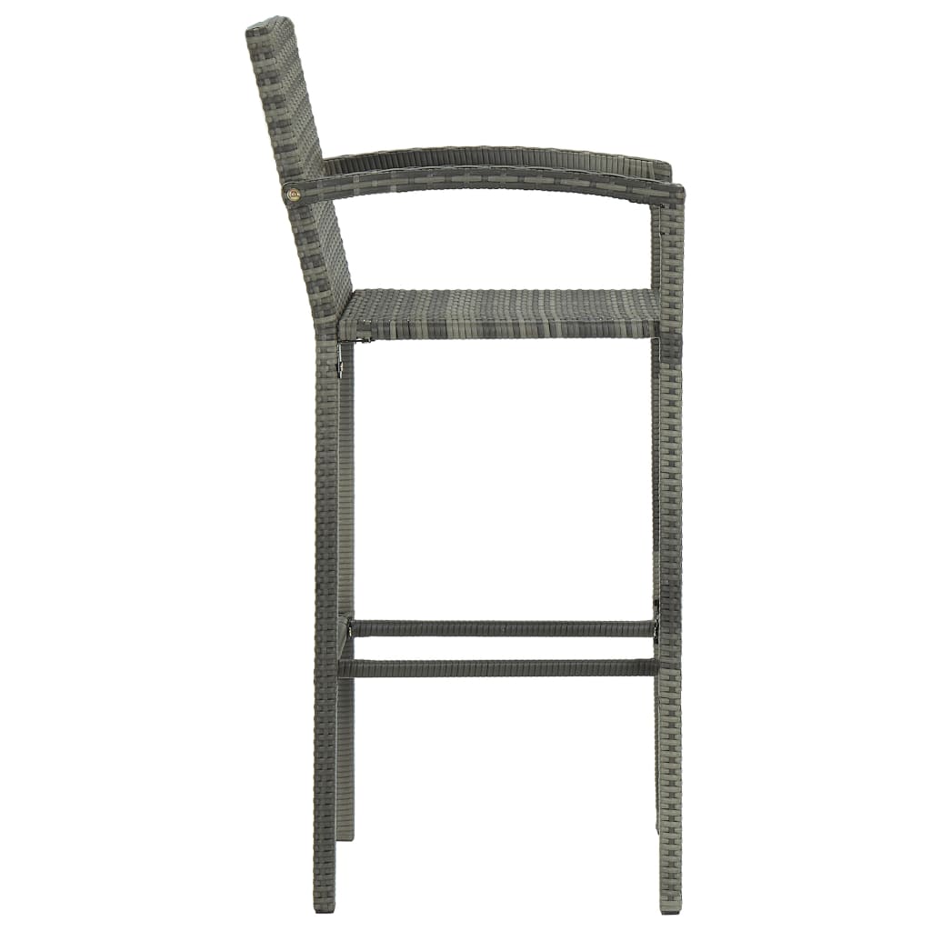 4 db szürke polyrattan bárszék