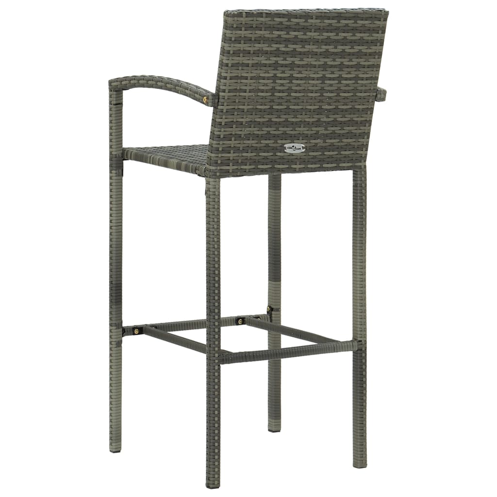 4 db szürke polyrattan bárszék