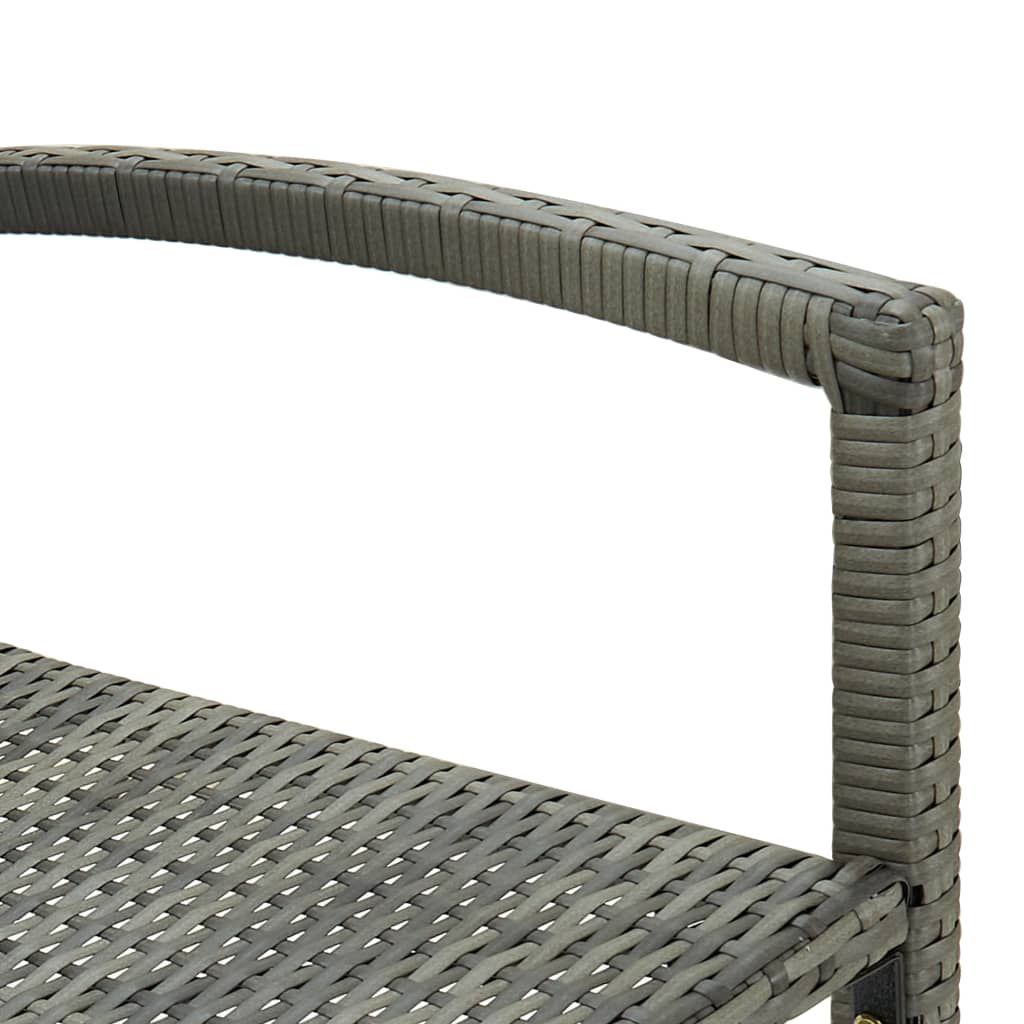 4 db szürke polyrattan bárszék