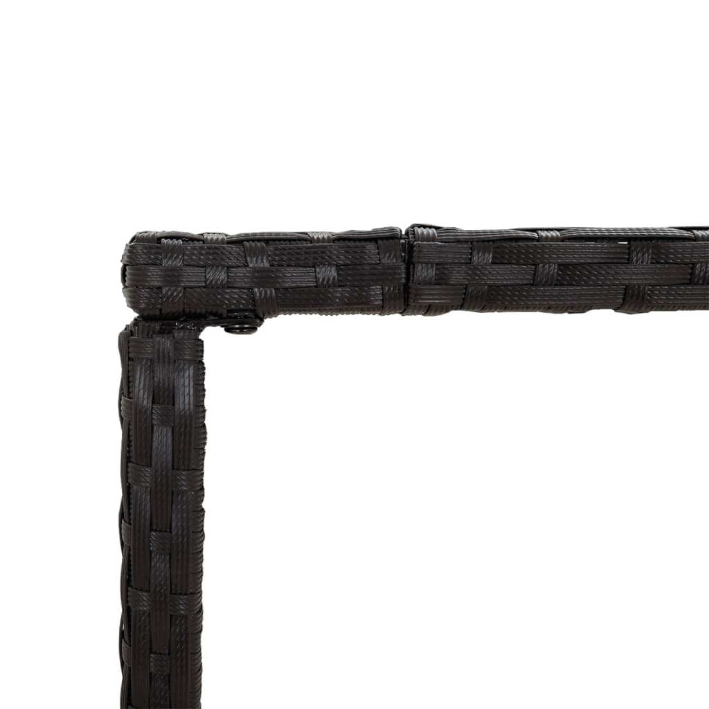fekete polyrattan üveglapos bárasztal 110 x 70 x 110 cm