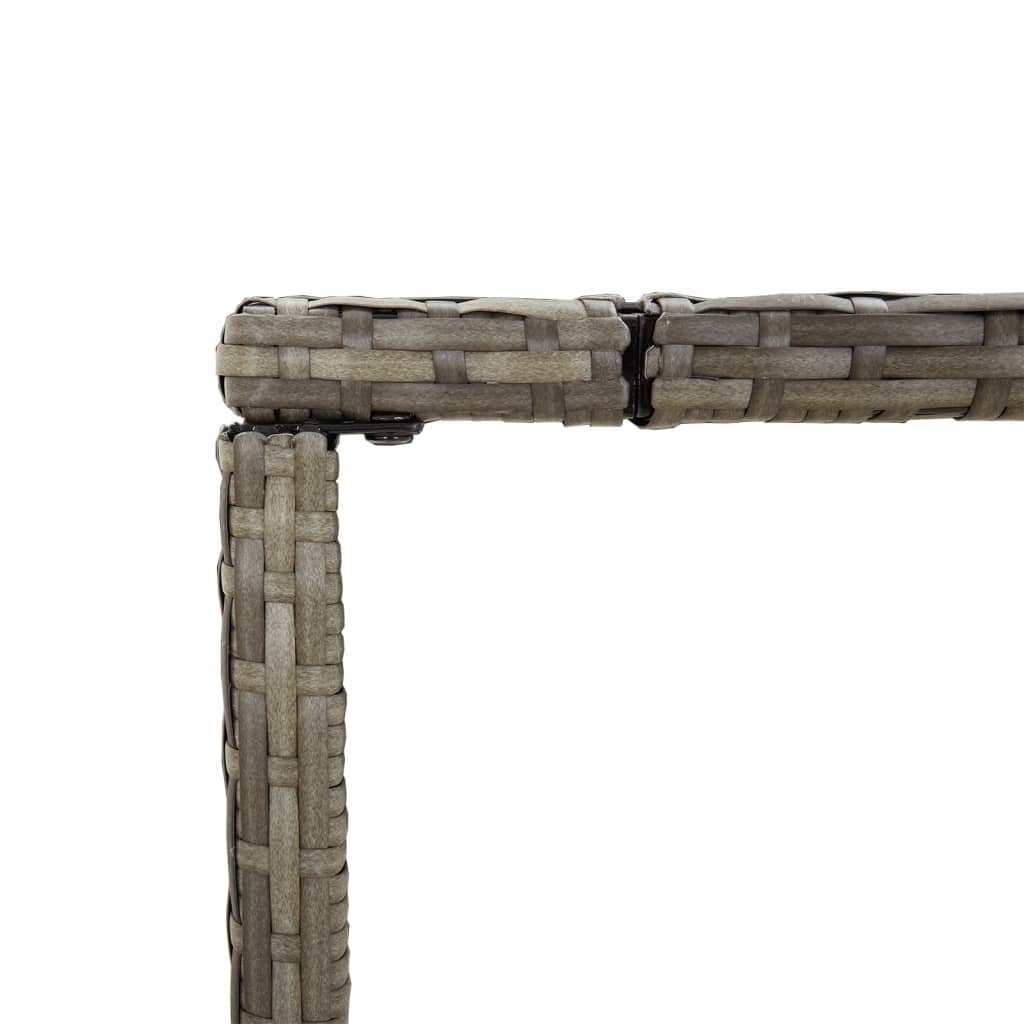 szürke polyrattan üveglapos bárasztal 110 x 70 x 110 cm