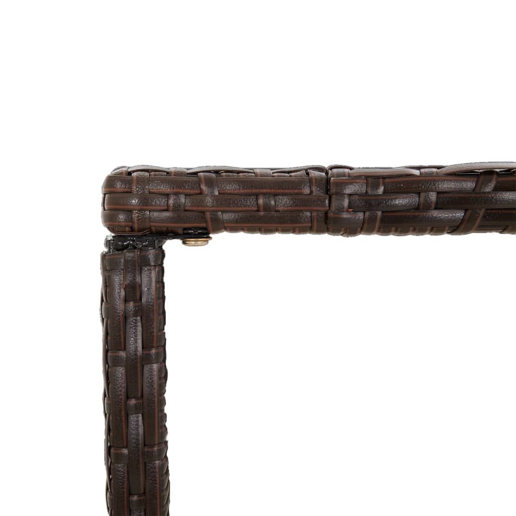 barna polyrattan üveglapos bárasztal 180 x 70 x 110 cm