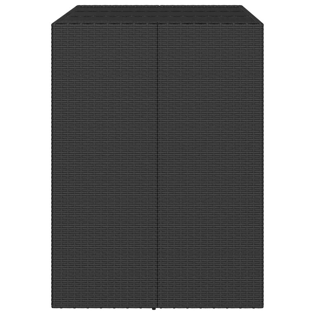 fekete polyrattan üveglapos bárasztal 105 x 80 x 110 cm