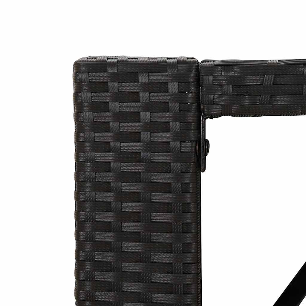 fekete polyrattan üveglapos bárasztal 105 x 80 x 110 cm