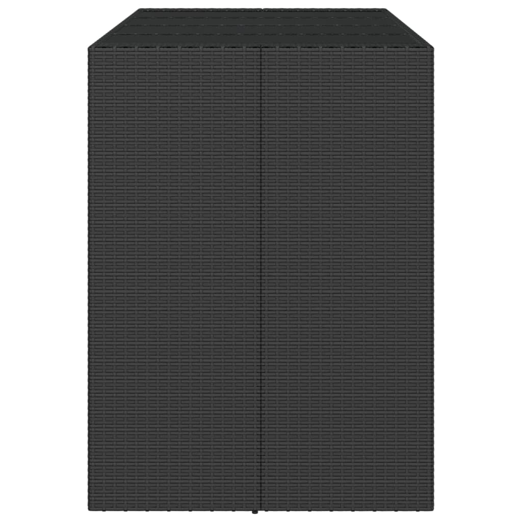 fekete polyrattan üveglapos bárasztal 145 x 80 x 110 cm
