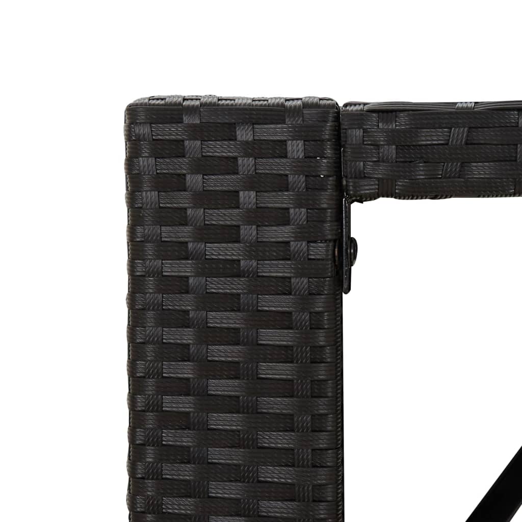 fekete polyrattan üveglapos bárasztal 145 x 80 x 110 cm
