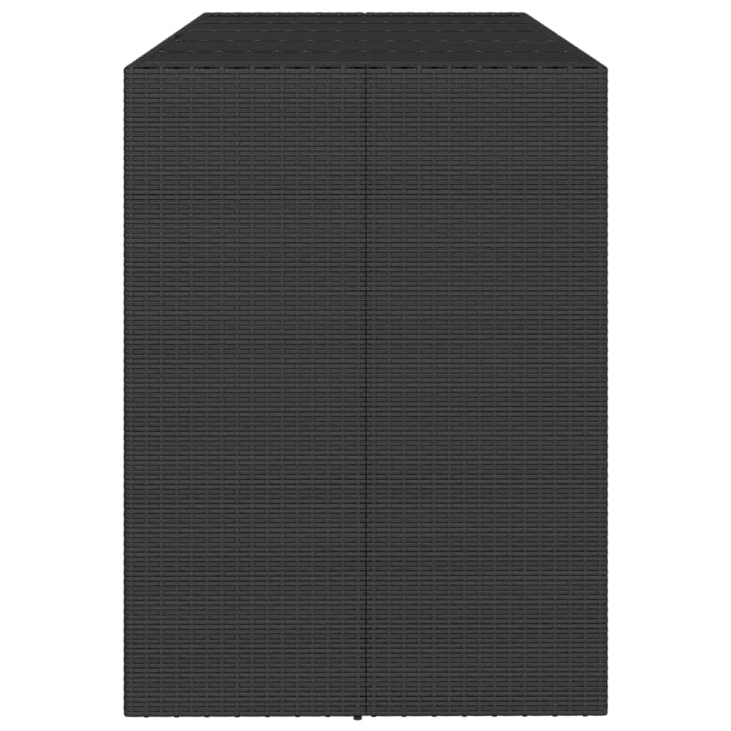 fekete polyrattan üveglapos bárasztal 185 x 80 x 110 cm