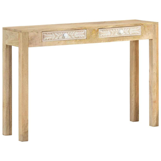 tömör fehérített mangófa konzolasztal 110 x 30 x 75 cm