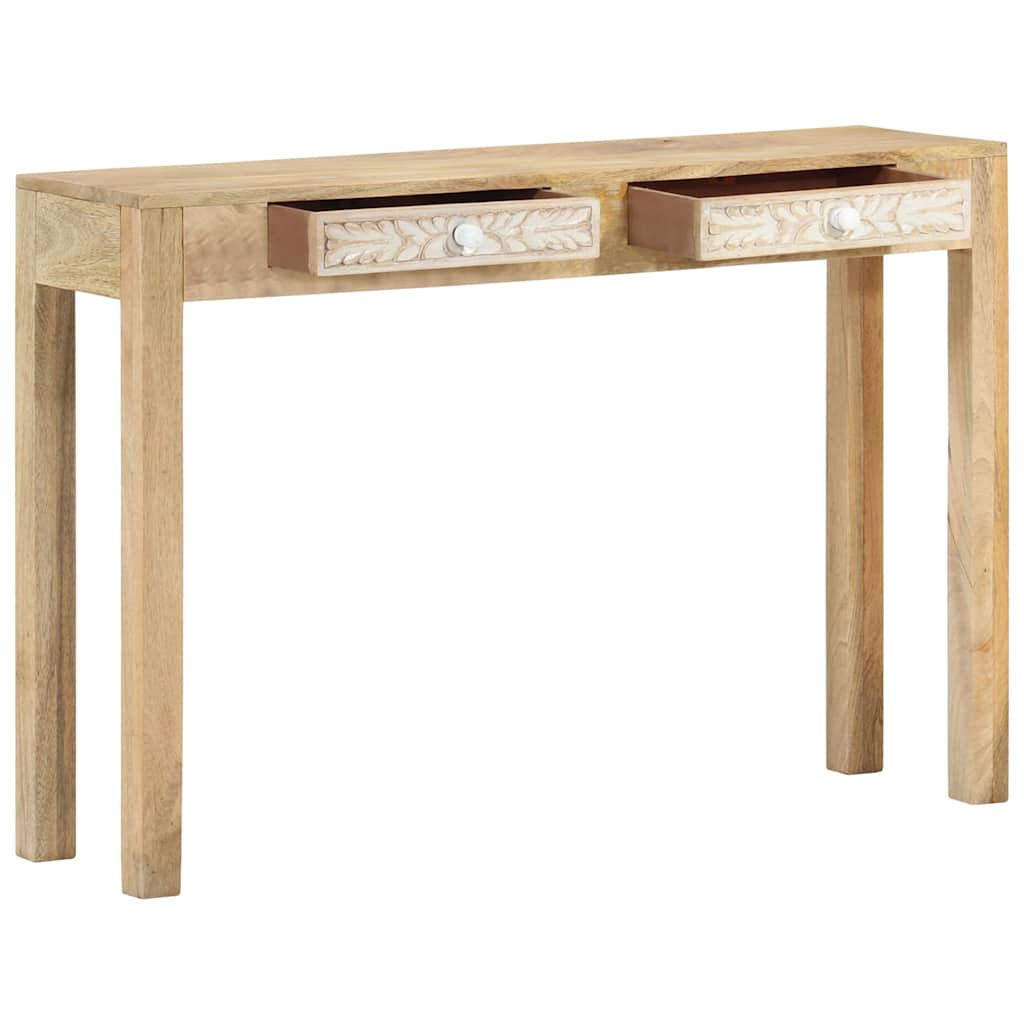 tömör fehérített mangófa konzolasztal 110 x 30 x 75 cm