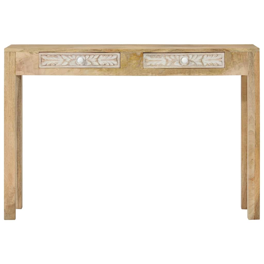 tömör fehérített mangófa konzolasztal 110 x 30 x 75 cm