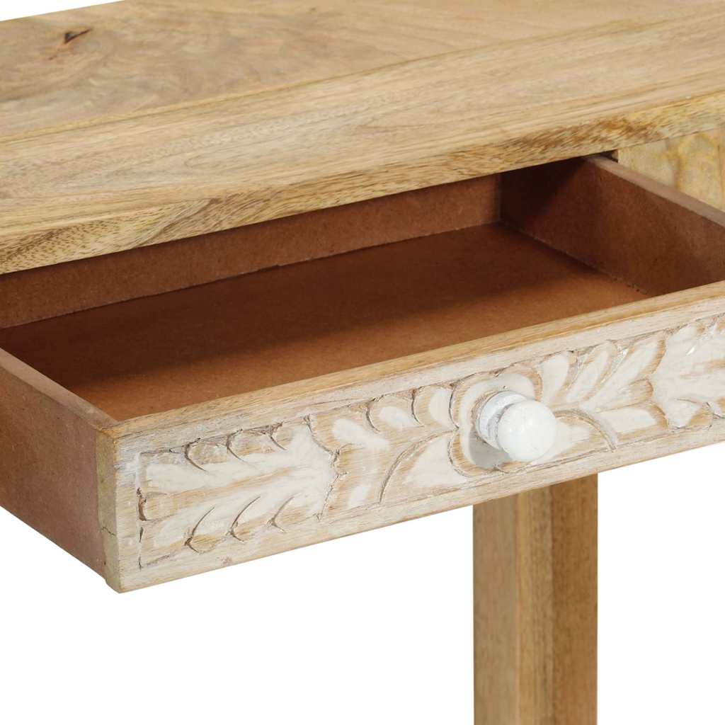 tömör fehérített mangófa konzolasztal 110 x 30 x 75 cm