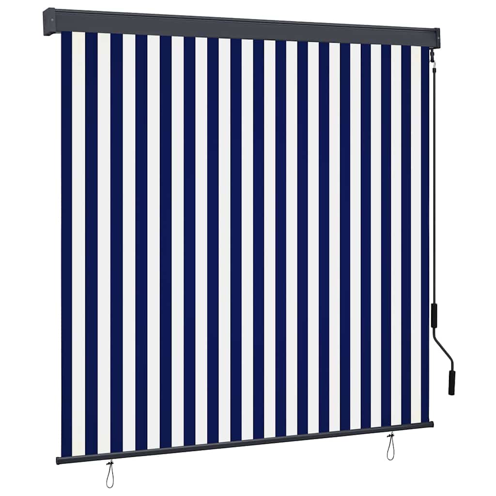 Roletta Kék és Fehér 180 x 250 cm Szövet és Alumínium