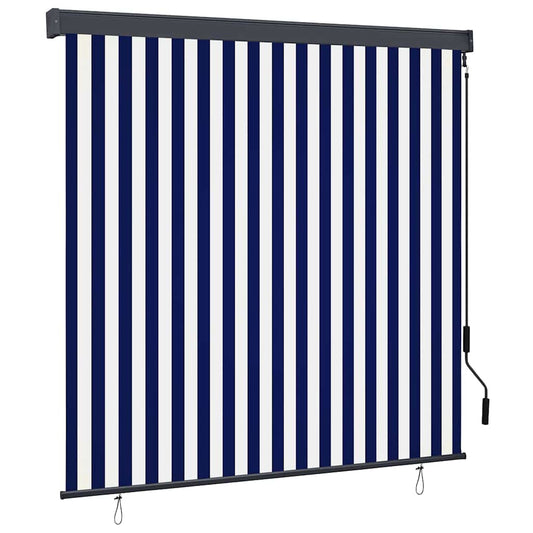 Roletta Kék és Fehér 180 x 250 cm Szövet és Alumínium