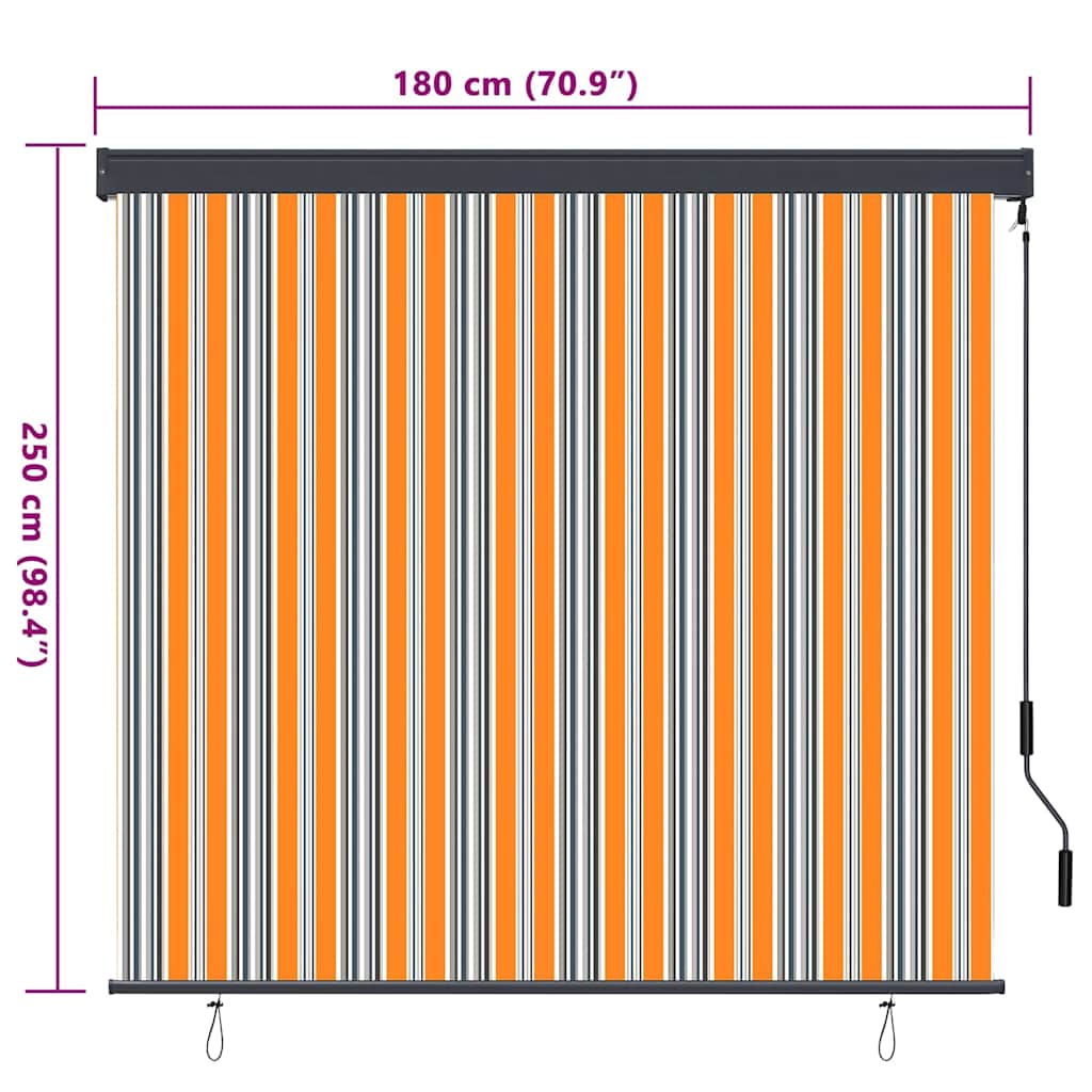 Roletta Sárga és Kék 180 x 250 cm Szövet és Alumínium
