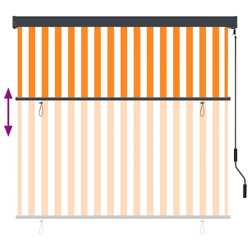 Roletta Fehér és Narancssárga 180 x 250 cm Szövet és Alumínium