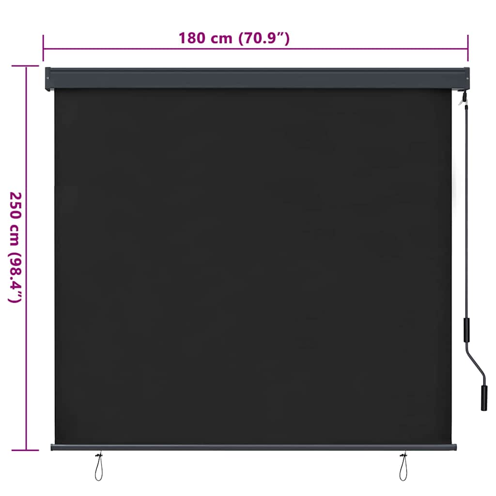 Roletta Antracitszürke 180 x 250 cm Szövet és Alumínium