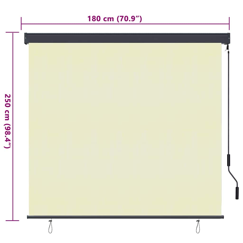 Roletta Krémszínű 180 x 250 cm Szövet és Alumínium