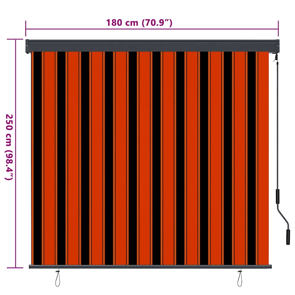 Roletta Narancs és Barna 180 x 250 cm Szövet és Alumínium