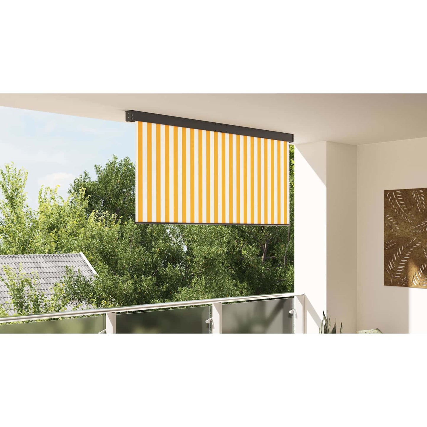 Roletta Fehér és Narancssárga 200 x 250 cm Szövet és Alumínium