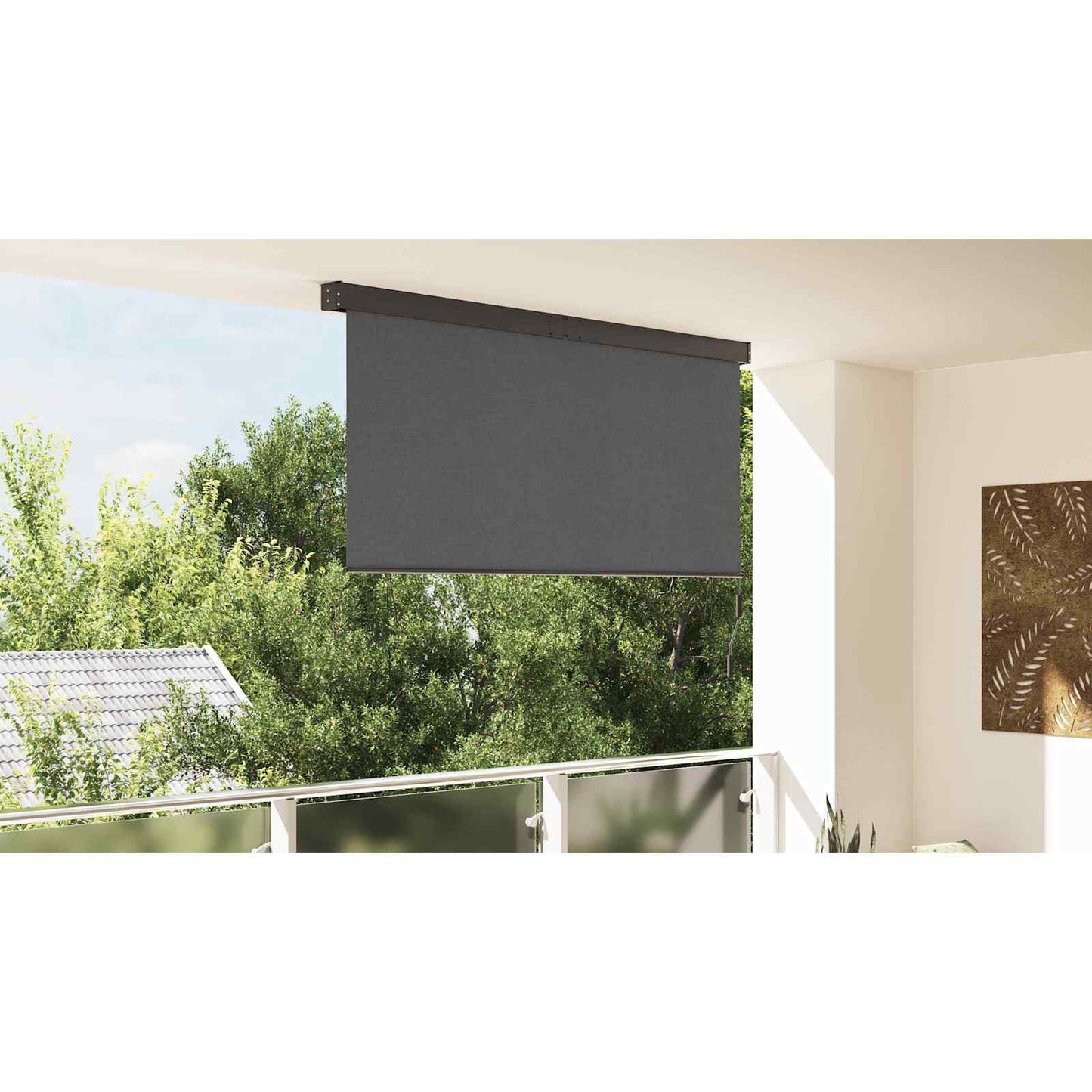 Roletta Antracitszürke 220 x 250 cm Szövet és Alumínium