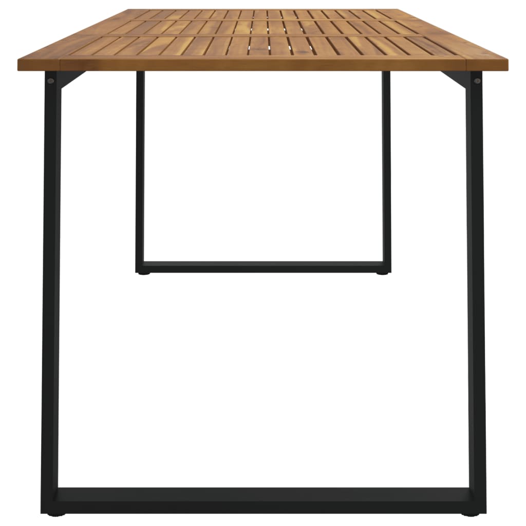 tömör akácfa kerti asztal U-alakú lábakkal 160 x 80 x 75 cm