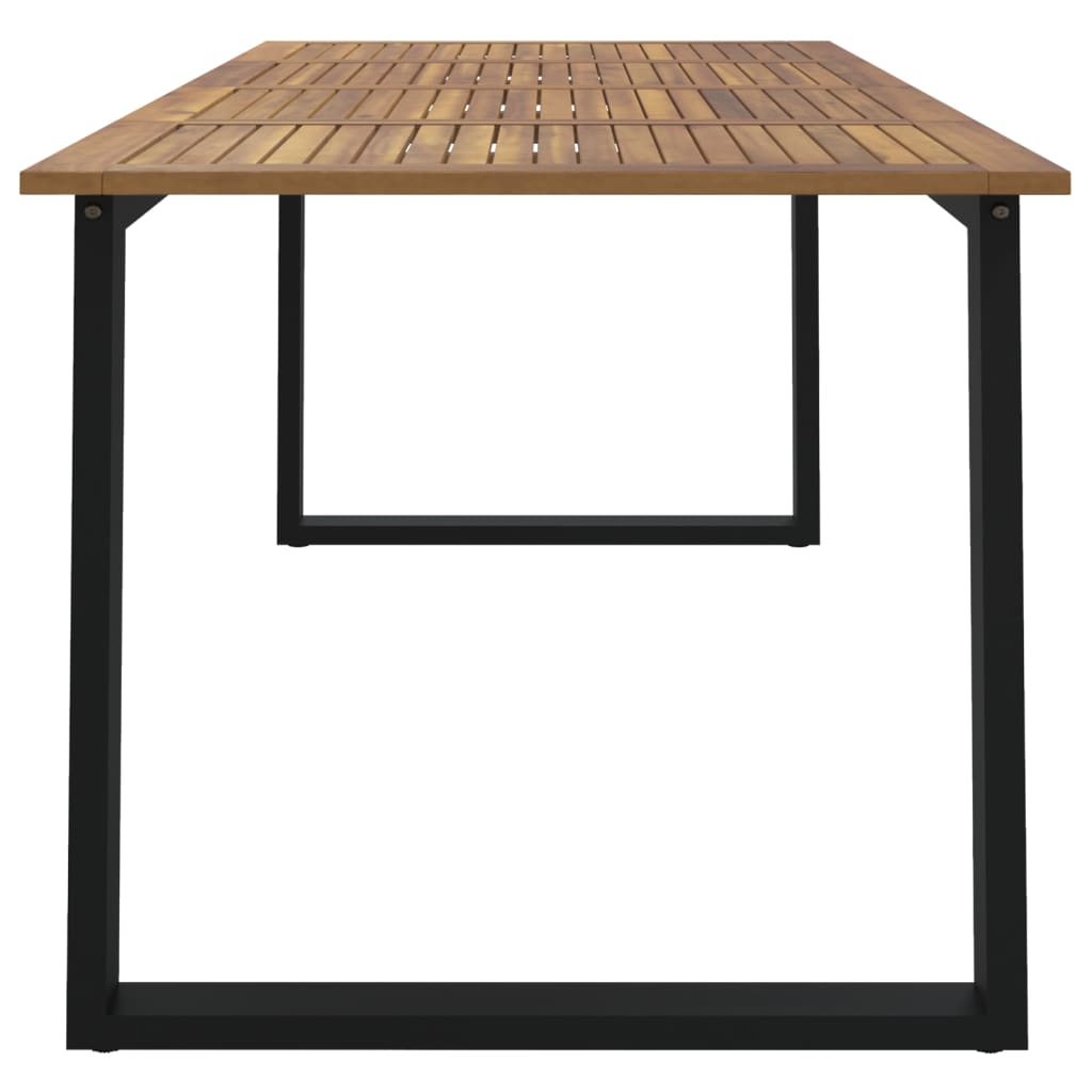 tömör akácfa kerti asztal U-alakú lábakkal 180 x 90 x 75 cm