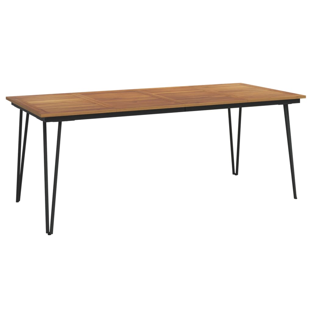 tömör akácfa kerti asztal hajtűlábakkal 200 x 90 x 75 cm